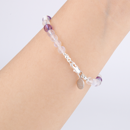 blue moonstone with uruguay amethyst and star shape mother of pearl bracelet
