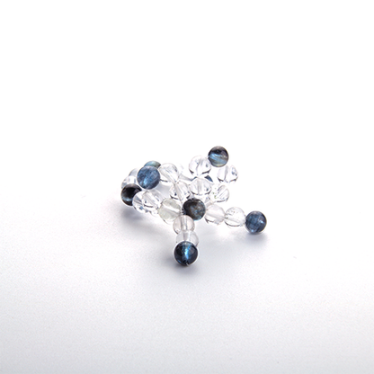 clear quartz and aquamarine crystal jewelry aesthetic beaded ring