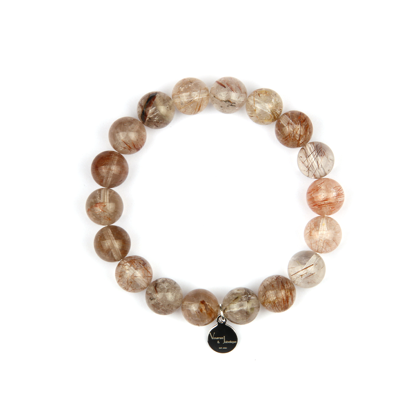 multi color bronze rutilated quartz crystal bracelet for abundance attraction