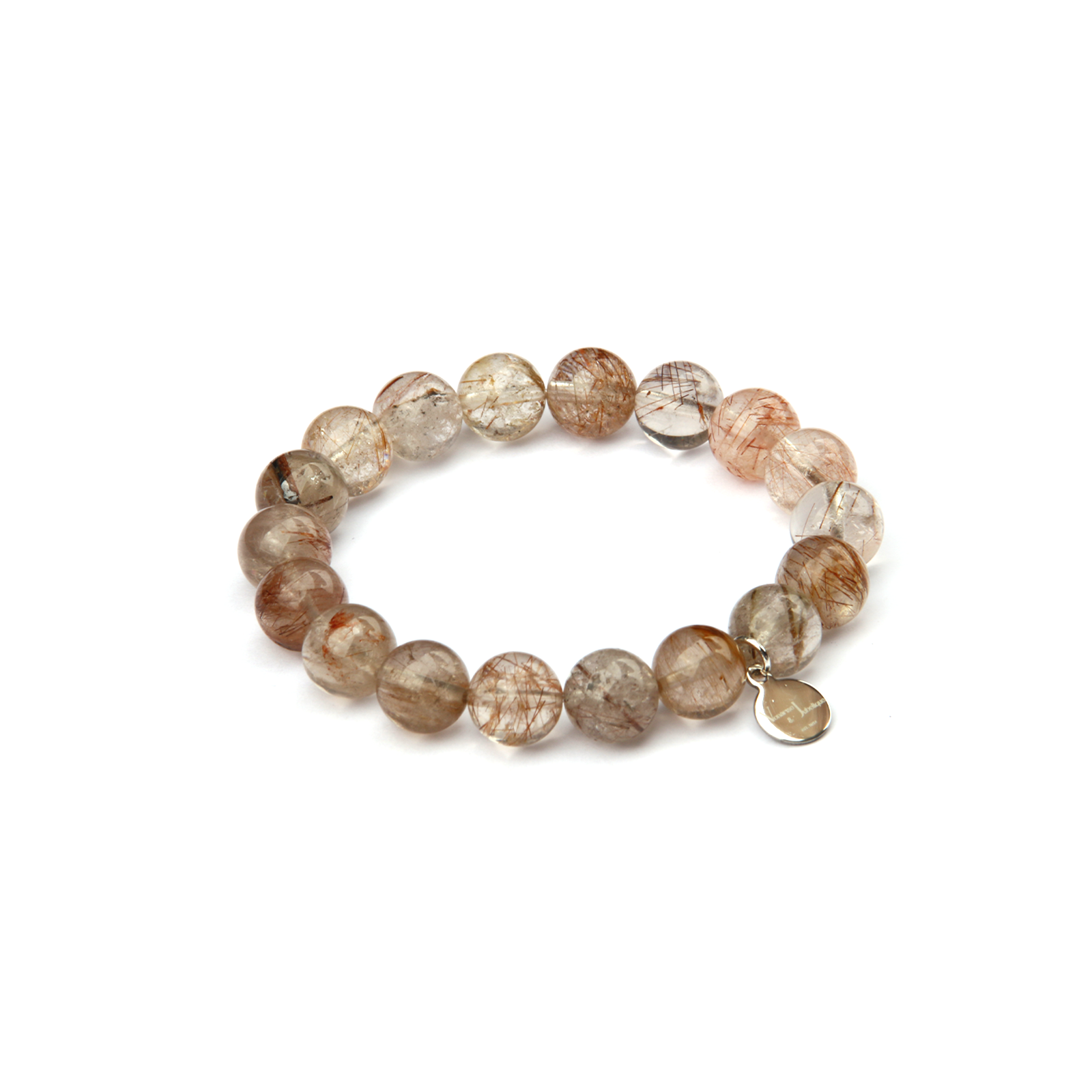 multi color bronze rutilated quartz crystal bracelet for abundance attraction