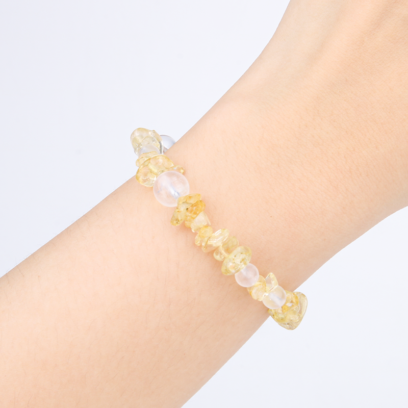 chip citrine with clear quartz and blue moonstone crystal jewelry attract abundance