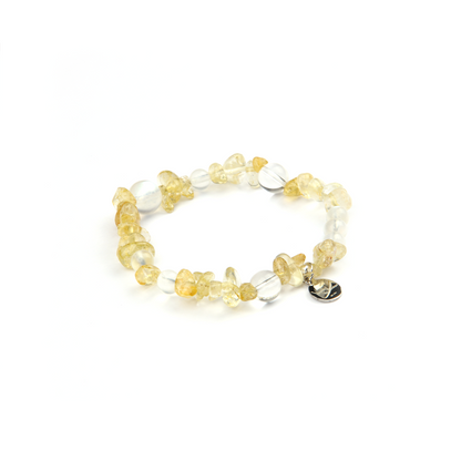 chip citrine with clear quartz and blue moonstone crystal jewelry attract abundance