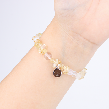 chip citrine with clear quartz and blue moonstone crystal jewelry attract abundance