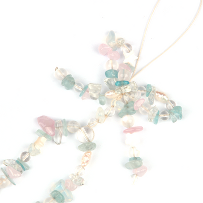 aquamarine with rose quartz phone charm jewelry