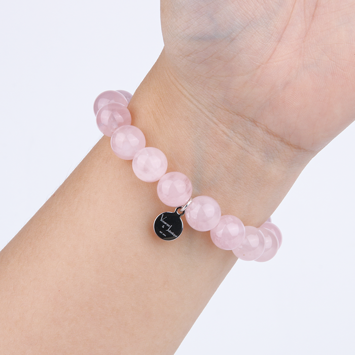 classic rose quartz crystal bracelet for love attraction and self love