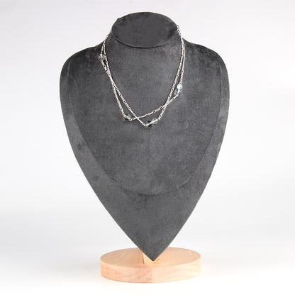 clear quartz with blue moonstone necklace for feminine energy crystal jewelry