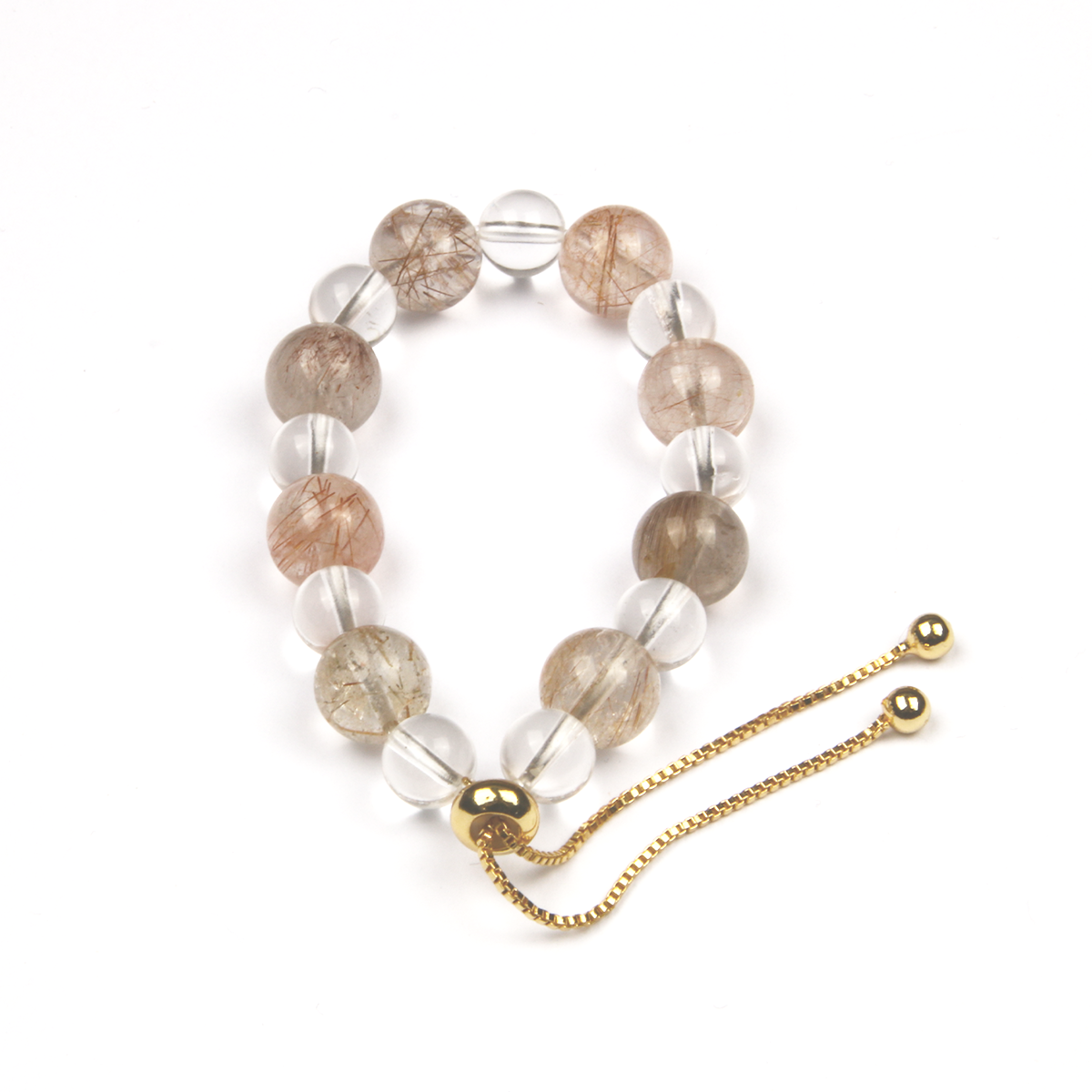 Clear Quartz & Rutilated Quartz Clarity & Manifestation Bracelet