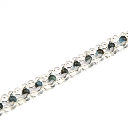 clear quartz with aquamarine crystal beaded bracelet elegance minimalist crystal jewelry gift for her