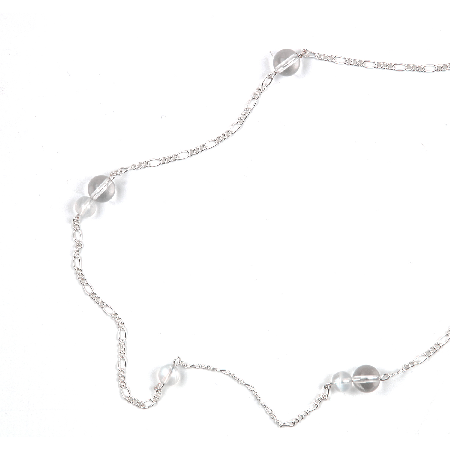 Clear Quartz & Blue Moonstone 18K Gold Chain Necklace