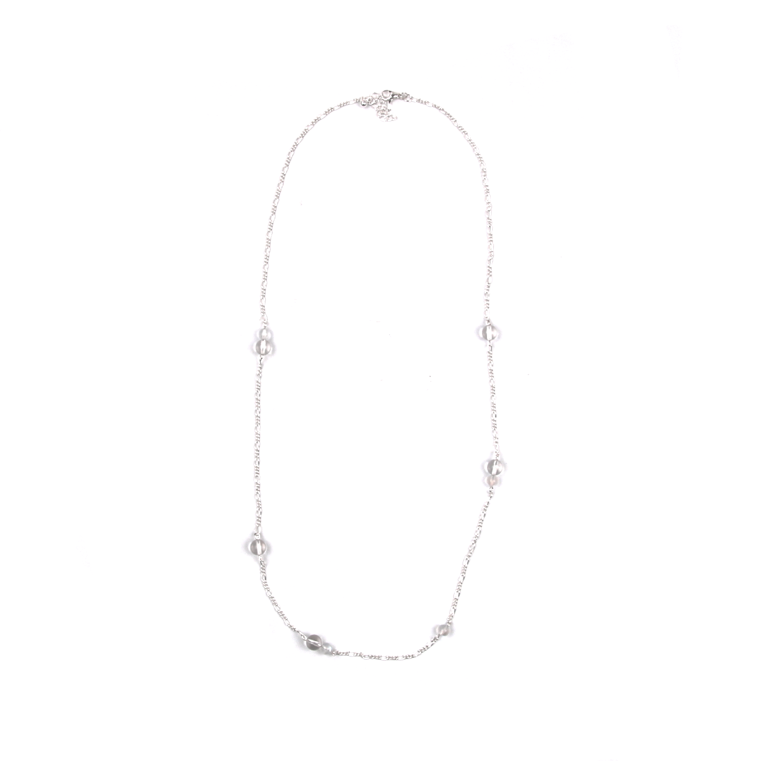 Clear Quartz & Blue Moonstone 18K Gold Chain Necklace