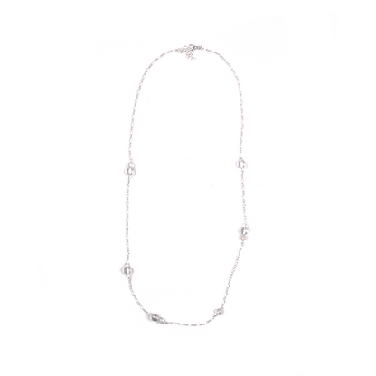 Clear Quartz & Blue Moonstone 18K Gold Chain Necklace
