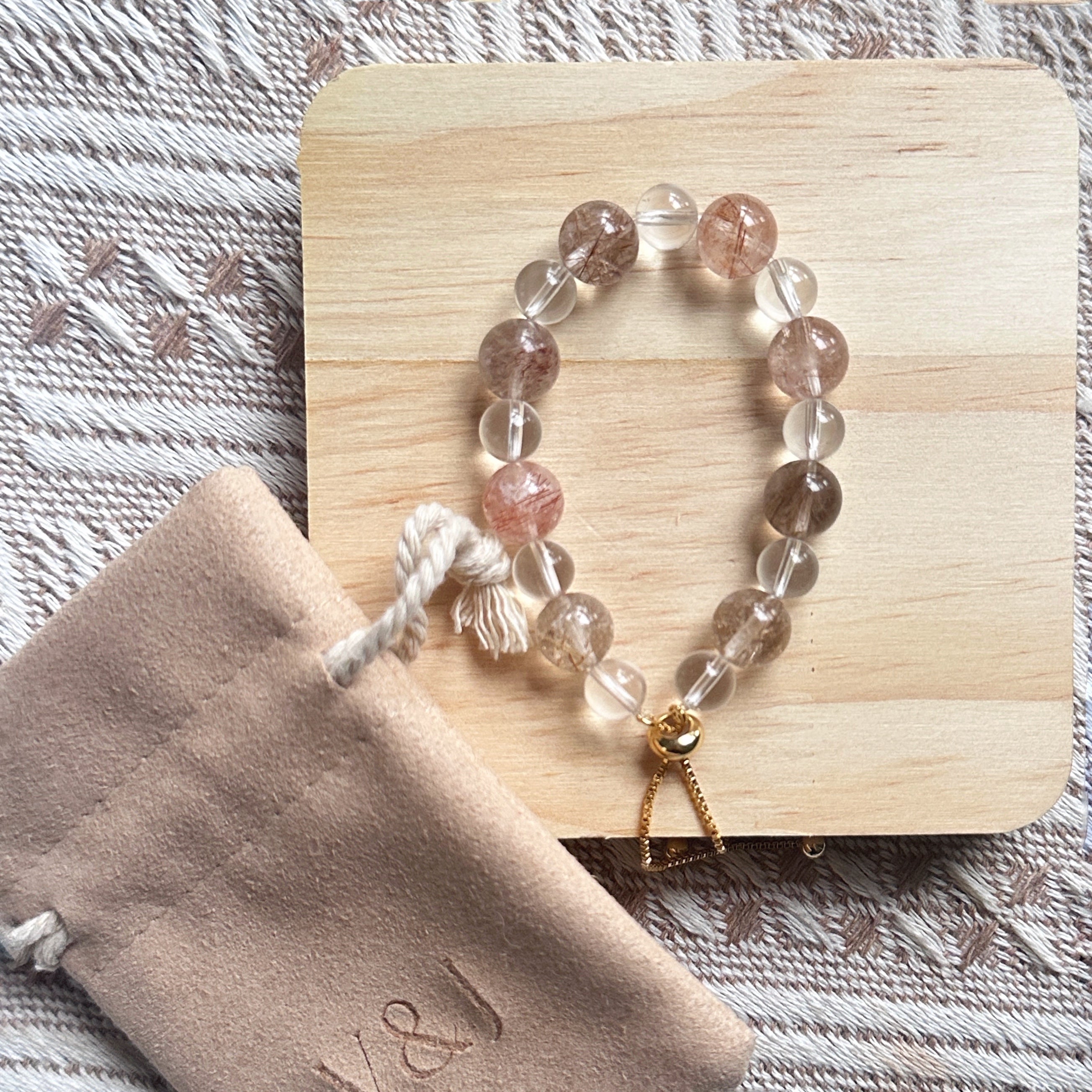 Clear Quartz & Rutilated Quartz Clarity & Manifestation Bracelet
