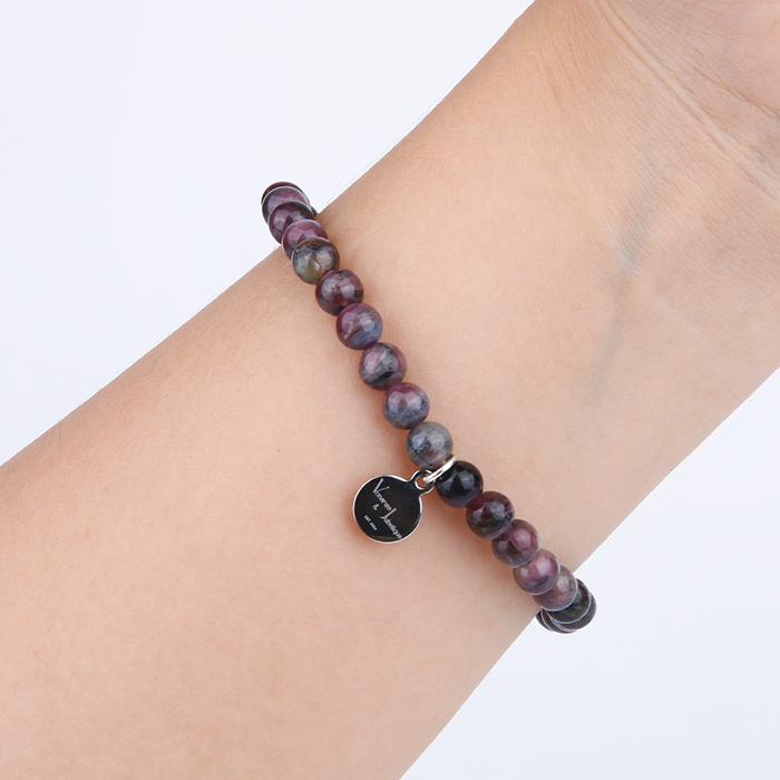 dark purple tourmaline crystal bracele small size crystal bracelet