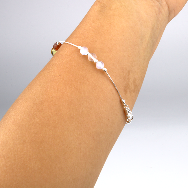 Garnet & Blue Moonstone & Citrine Solar Bloom Bracelet