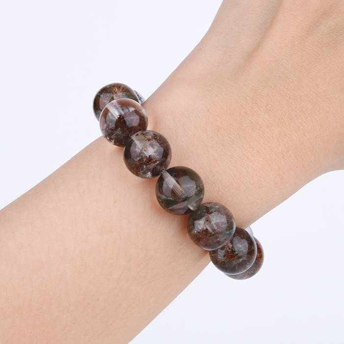 green phantom quartz crsytal bracelet for bold statement and abundance attraction bracelet
