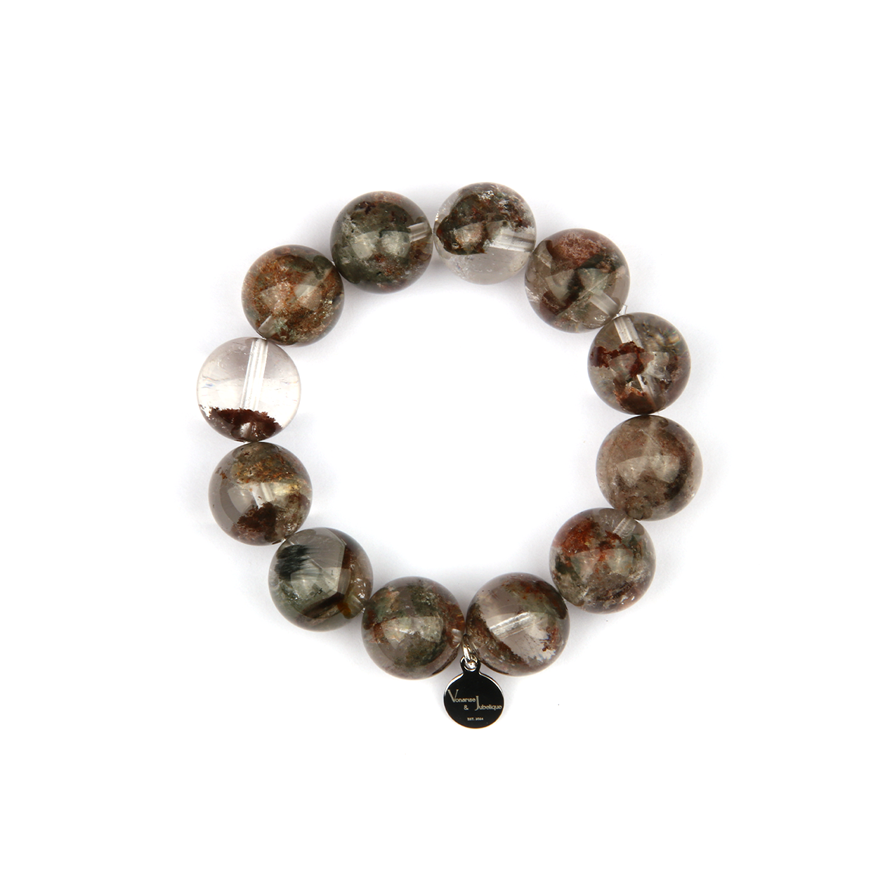 green phantom quartz crsytal bracelet for bold statement and abundance attraction bracelet