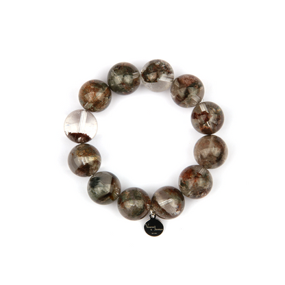 green phantom quartz crsytal bracelet for bold statement and abundance attraction bracelet