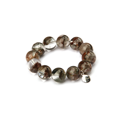 green phantom quartz crsytal bracelet for bold statement and abundance attraction bracelet