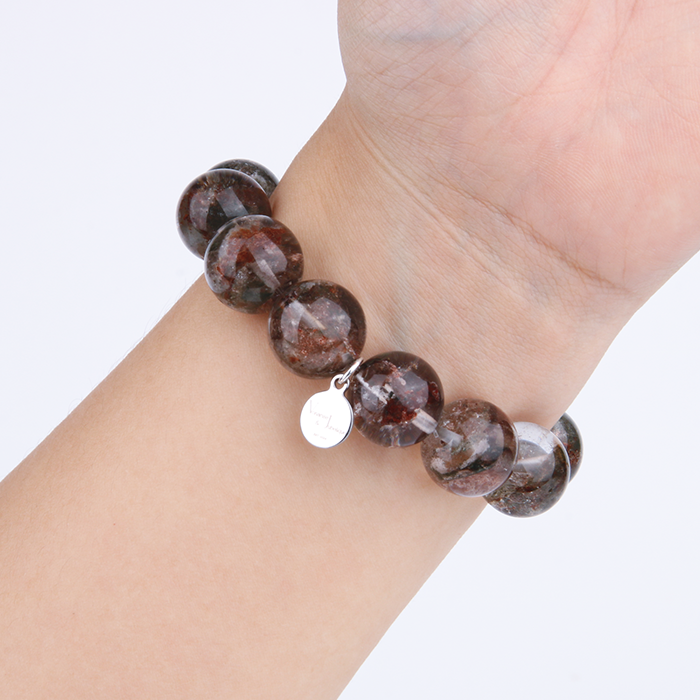 green phantom quartz crsytal bracelet for bold statement and abundance attraction bracelet