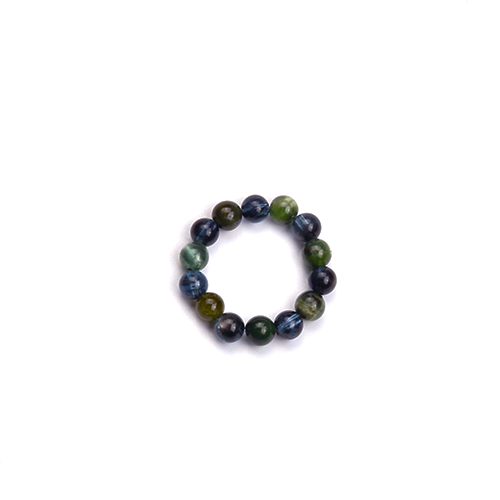 Aquamarine & Green Tourmaline Beaded Ring