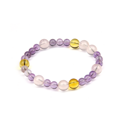 lavander amethyst with starlight rose quartz and citrine bracelet for women stress anxiety relife gift for girl friend