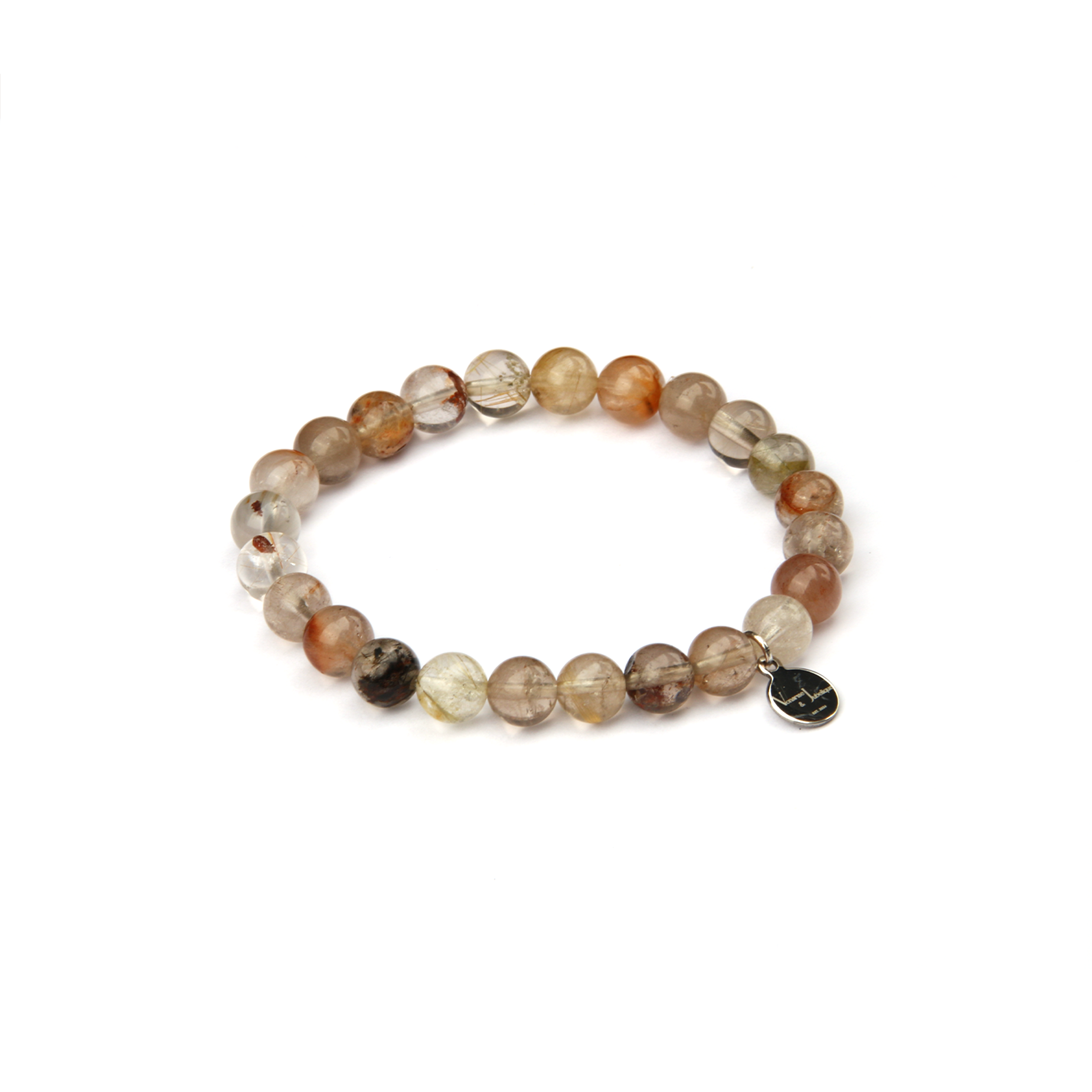 multi color bronze rutilated quartz crystal bracelet for abundance attraction