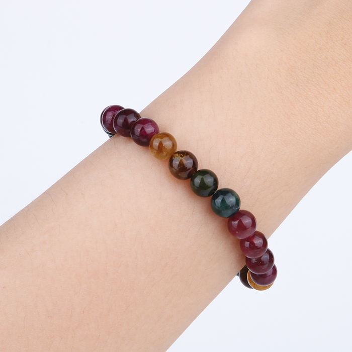 dark tone multi color tourmaline bracelet crystal jewelry for protection