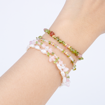 4 stackable crystal bracelet in different style