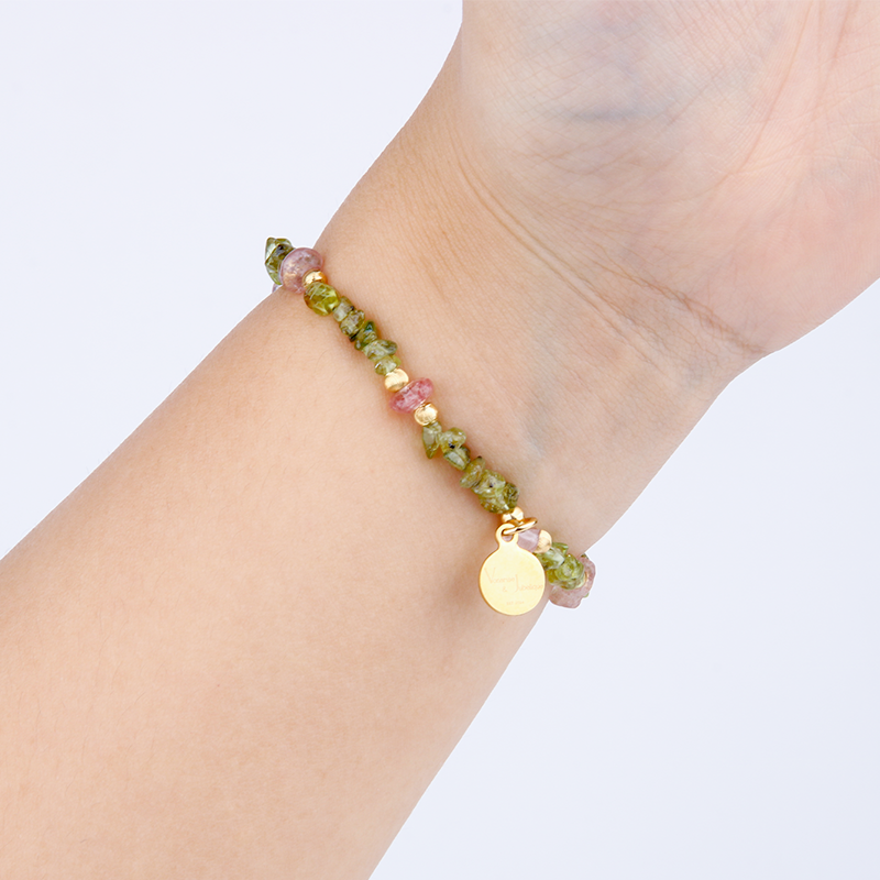 rose quartz with peridot bracelet