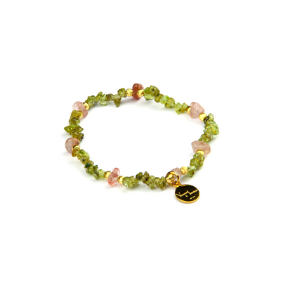 chip peridot and rose quartz bracelet stretch jewelry