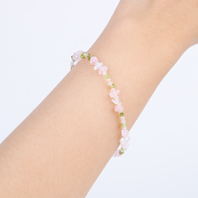 opal and peridot with rose quartz bracelet 