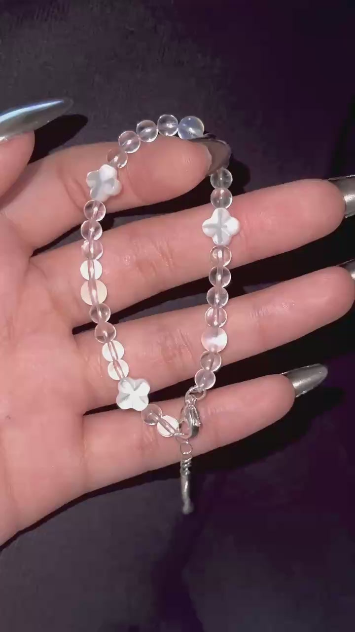 Clear Quartz & Blue Moonstone Tranquility Bracelet