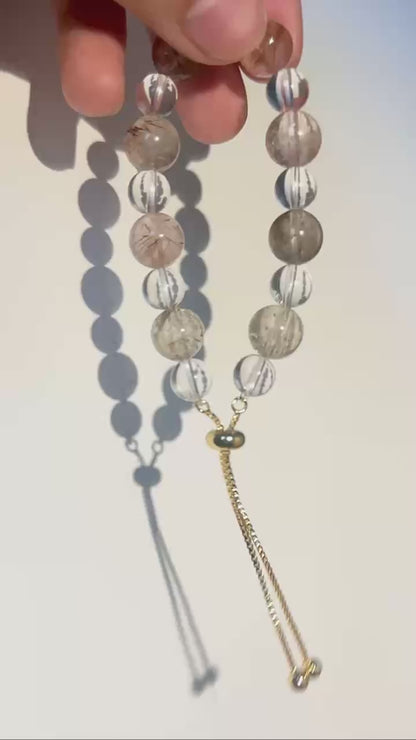Clear Quartz & Rutilated Quartz Clarity & Manifestation Bracelet
