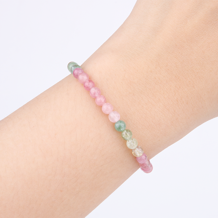 rainbow tourmaline crystal bracelet for stacking fashion jewelry