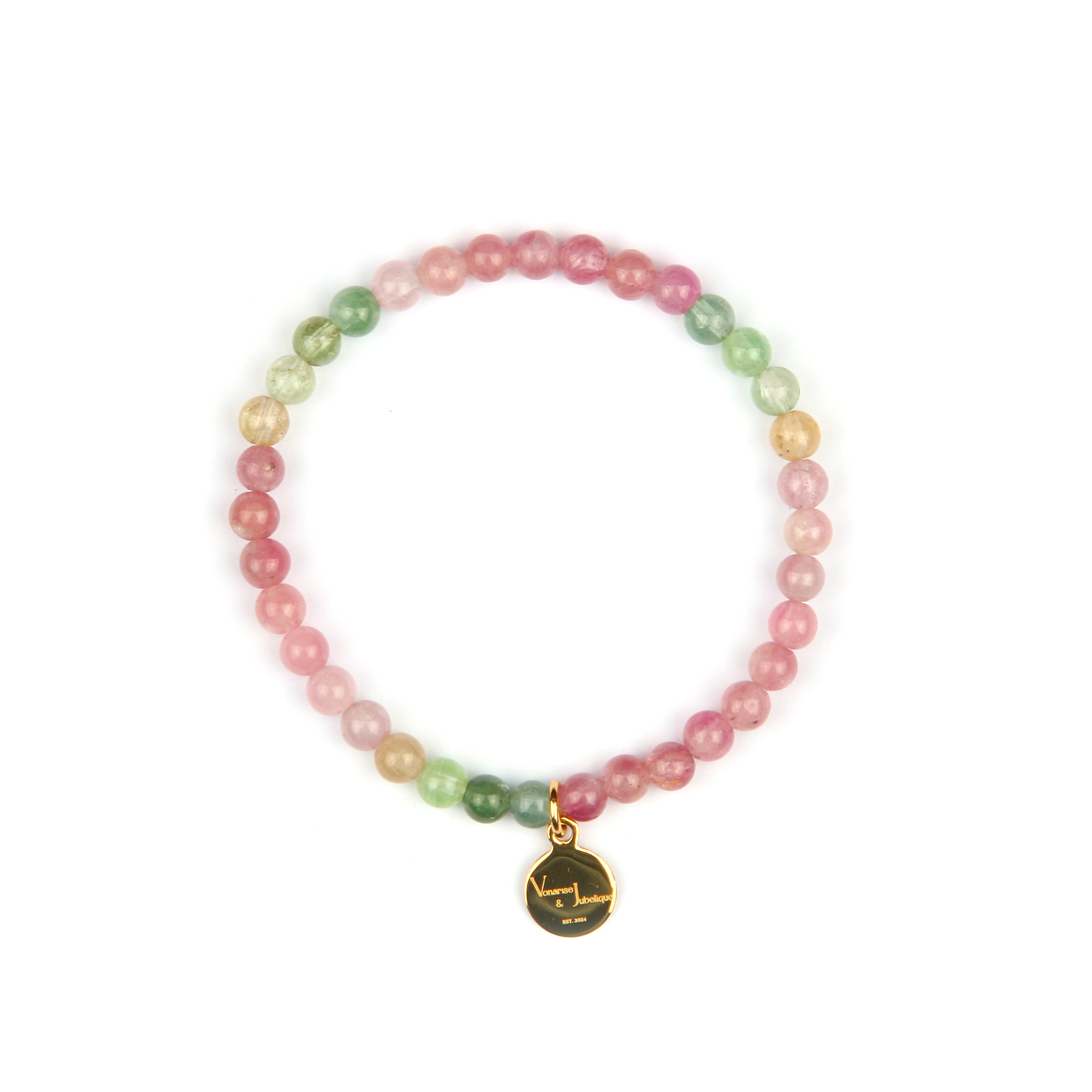 rainbow tourmaline crystal bracelet for stacking fashion jewelry