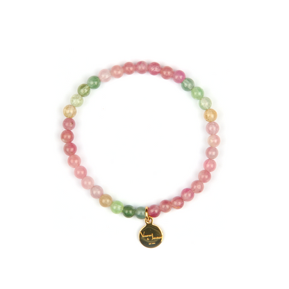 rainbow tourmaline crystal bracelet for stacking fashion jewelry