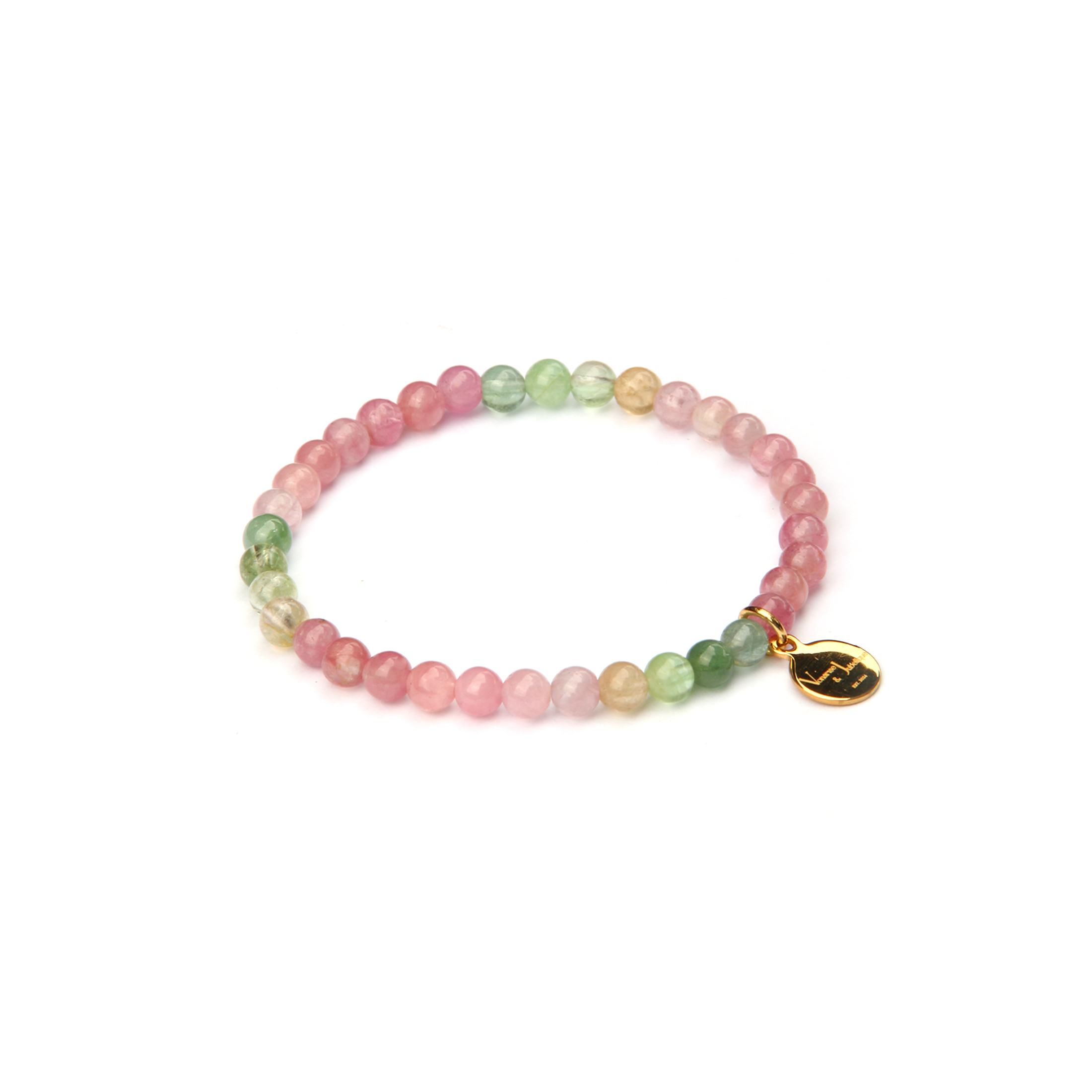 rainbow tourmaline crystal bracelet for stacking fashion jewelry