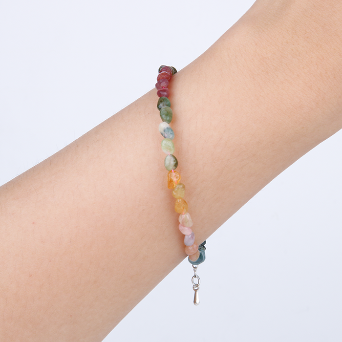 raw shape tourmaline crystal bracelet natural chip tourmaline bracelet