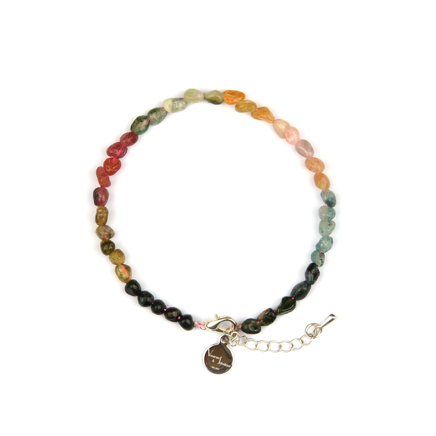 raw shape tourmaline crystal bracelet natural chip tourmaline bracelet
