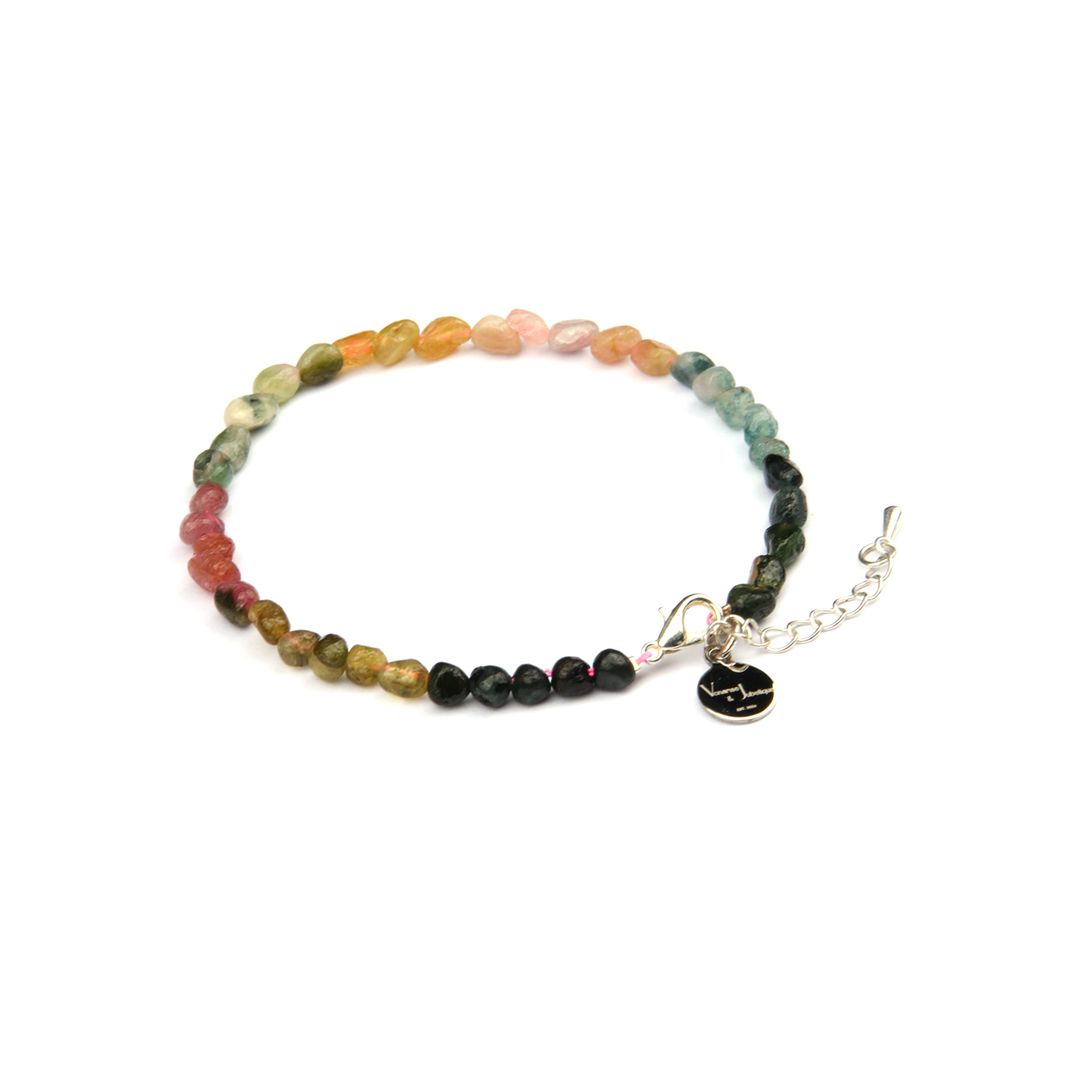 raw shape tourmaline crystal bracelet natural chip tourmaline bracelet