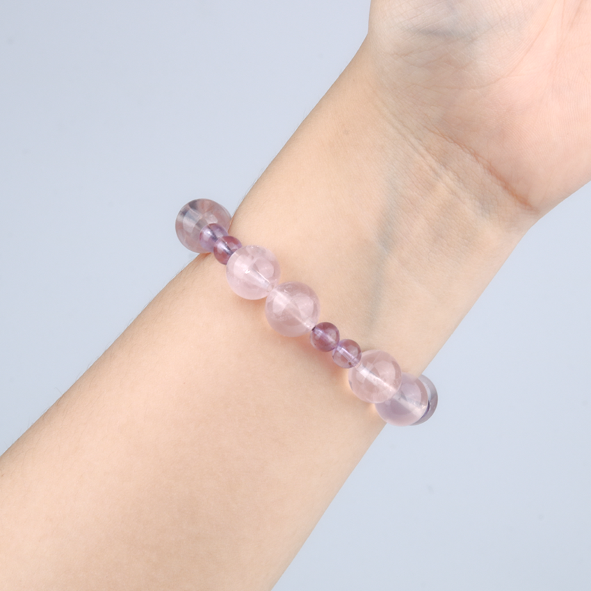 Star Rose Quartz & Amethyst Bracelet