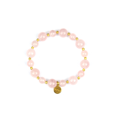 Rose Quartz Gold Beads Bracelet