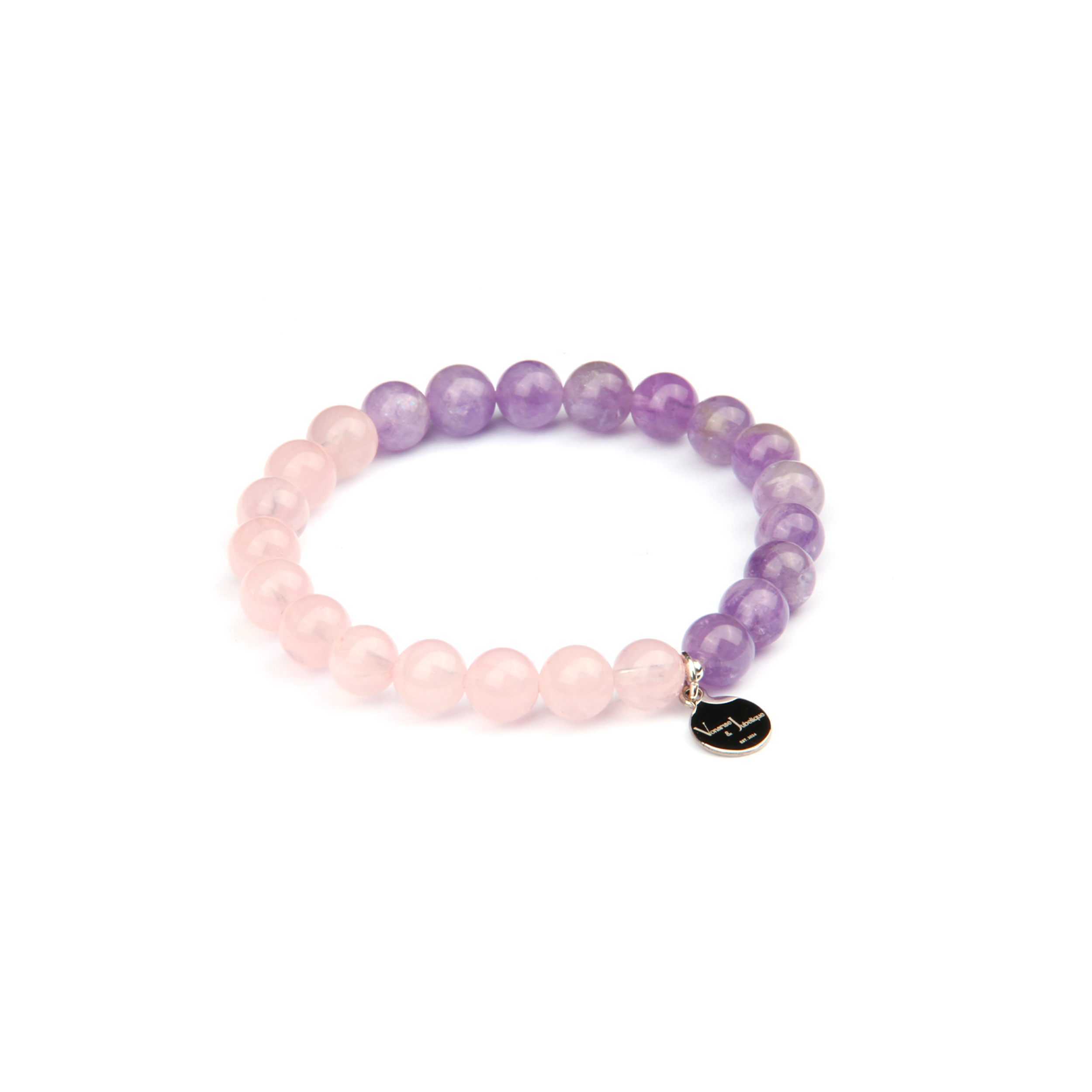 rose quartz and amethyst crystal bracelet for women love attraction bracelet
