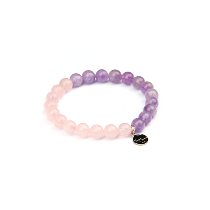 rose quartz and amethyst crystal bracelet for women love attraction bracelet