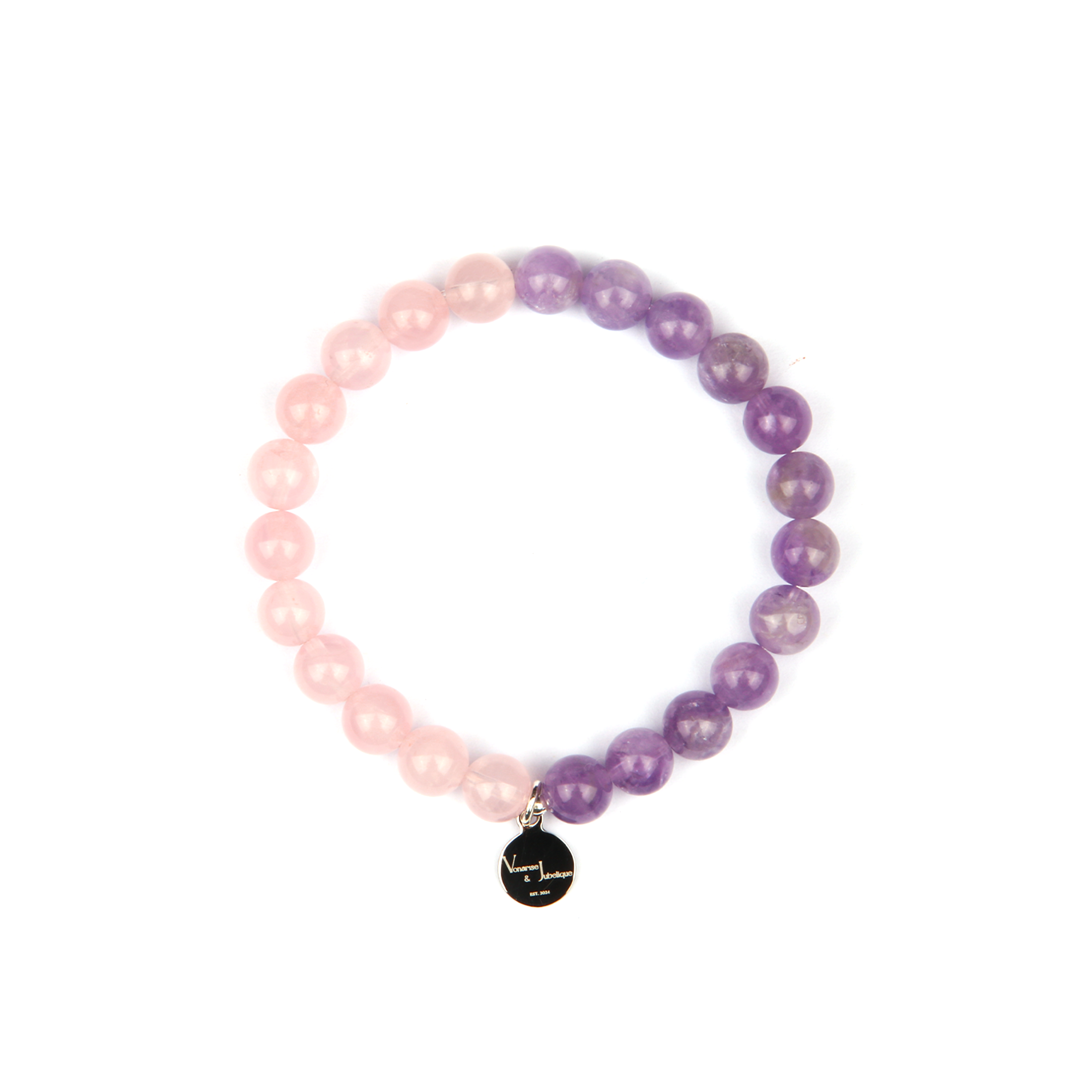 rose quartz and amethyst crystal bracelet for women love attraction bracelet