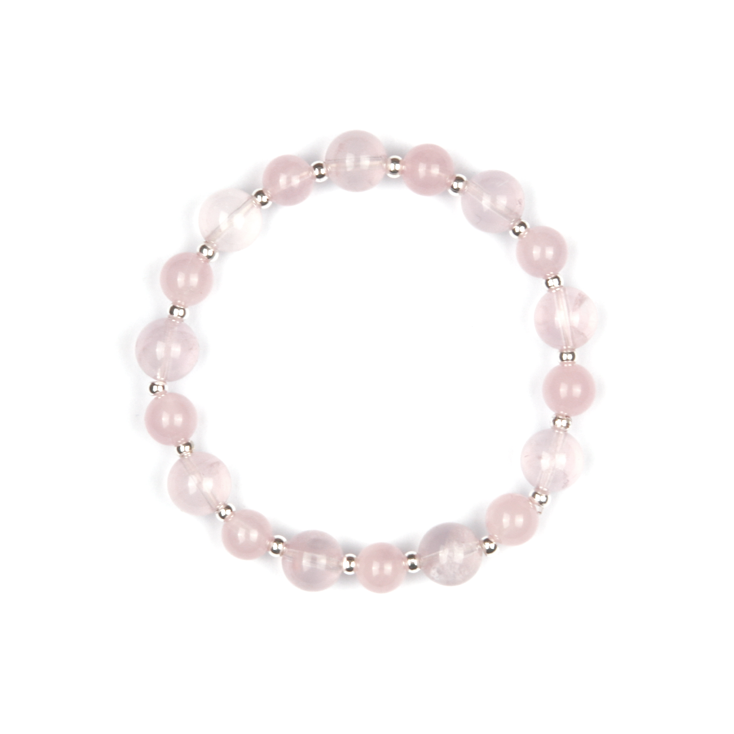 Rose Quartz & Starlight Rose Quartz with 14k Silver Beads Bracelet
