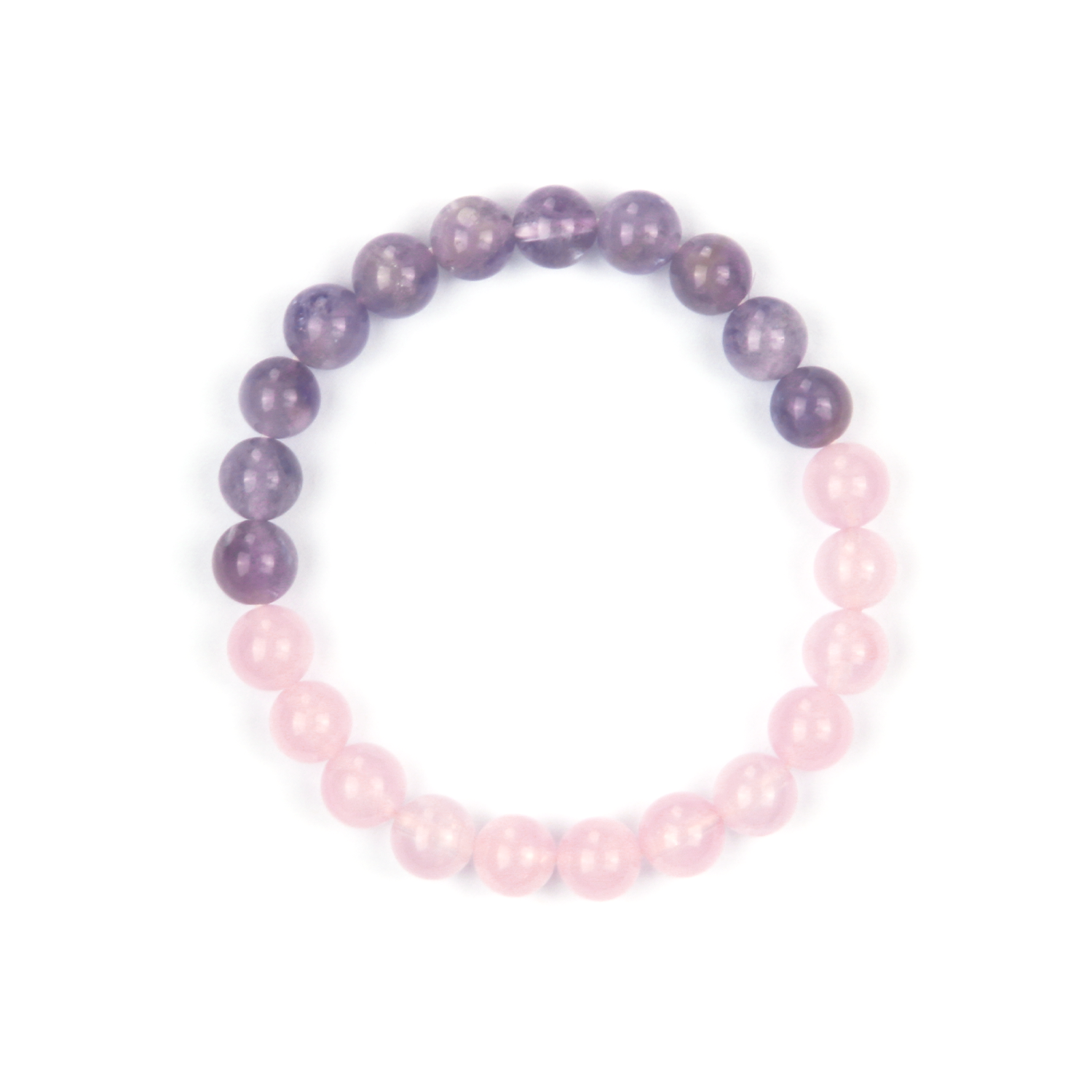 Rose Quartz & Amethyst Healing Harmony Half Bracelet