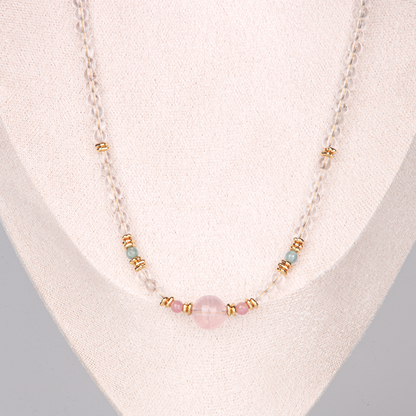 Starlight Rose Quartz & Tourmaline Radiance Necklace