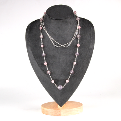starlight rose quartz with rose quartz necklace for love attraction crystal jewelry