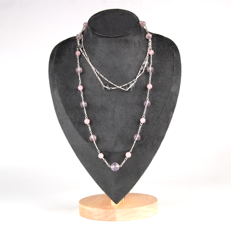 Clear Quartz & Blue Moonstone 18K Gold Chain Necklace